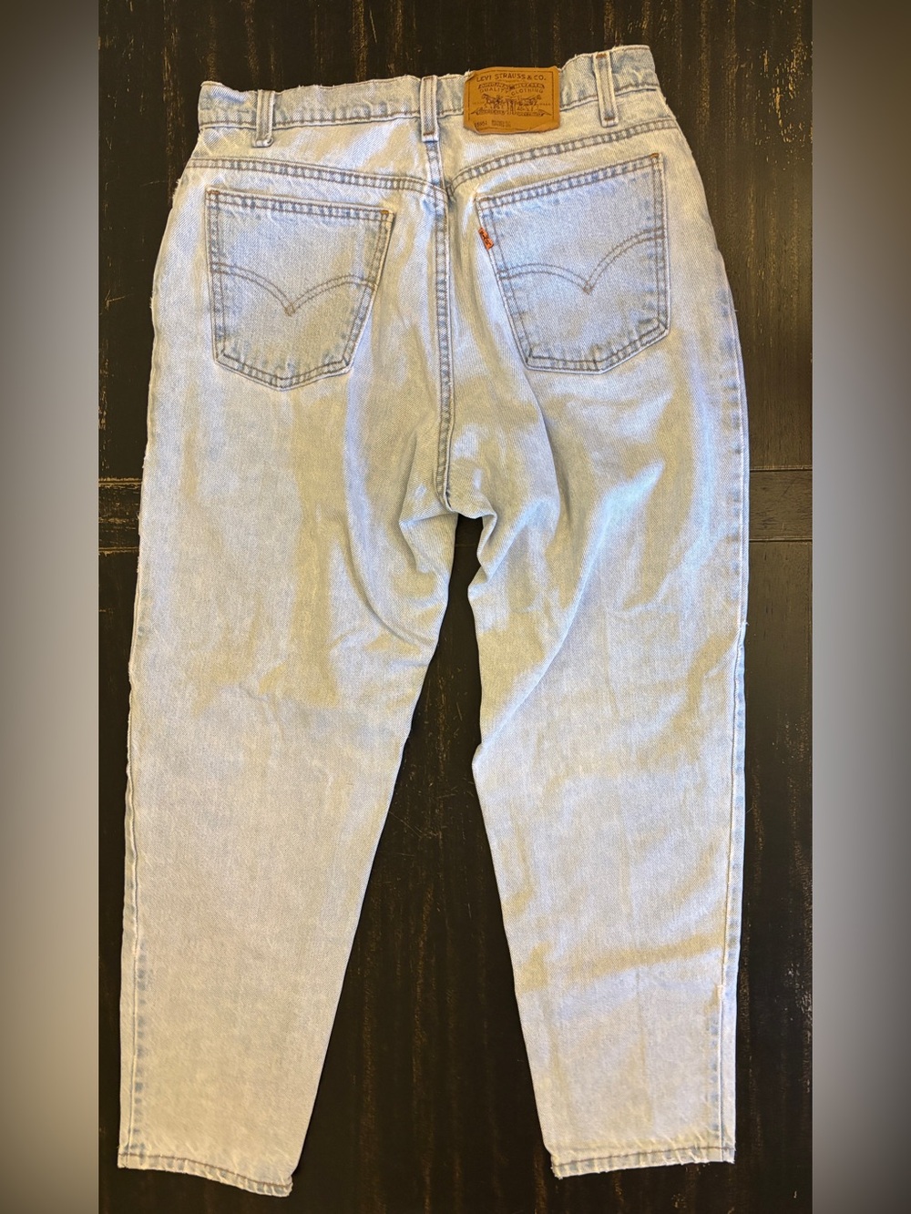 Vintage Levis 951 Orange Tab Jeans Womens 14 Short Light Wash USA Relaxed Fit